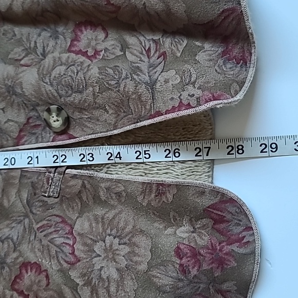Coldwater Creek Faux Suede Jacket Floral Print Fur Lined Womens Size Extra Large - Picture 12 of 15